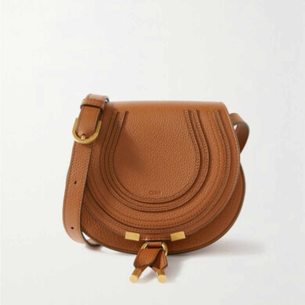 Chloe Marcie Mini Tan Leather Crossbody Bag